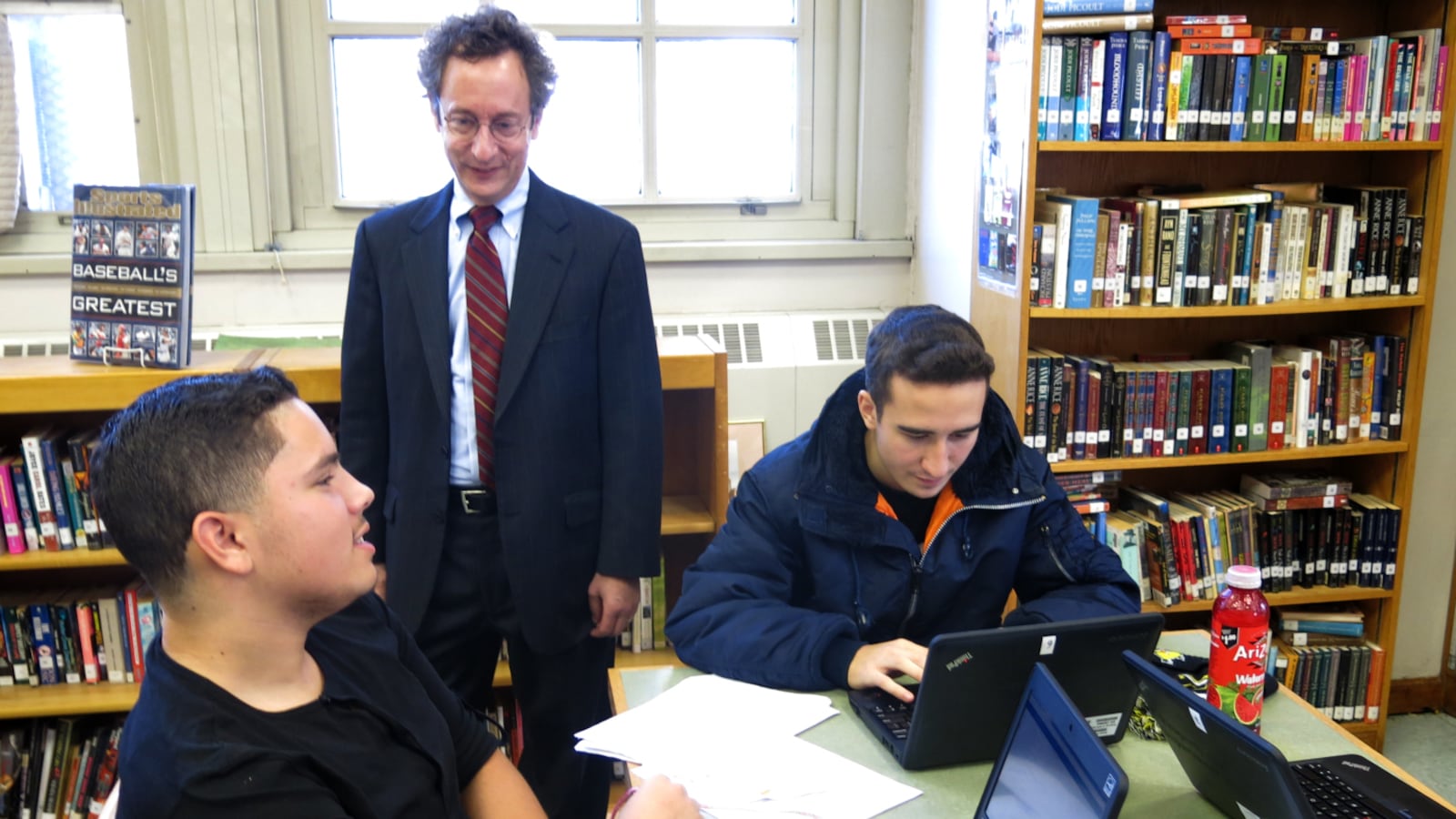 Deputy Chancellor Phil Weinberg visited the High School of Telecommunication Arts and Technology in 2014, the diverse ed-opt school in Brooklyn that he led for many years.