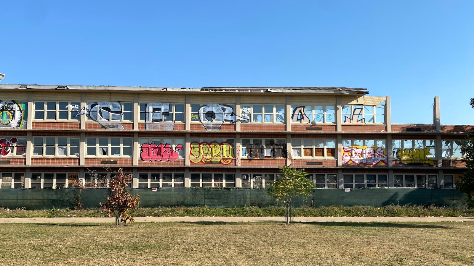 A partially demolished old building