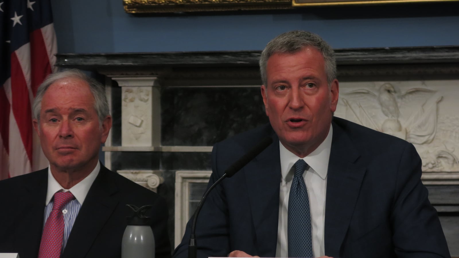 Mayor Bill de Blasio holds a press conference to call for an extension of mayoral control.