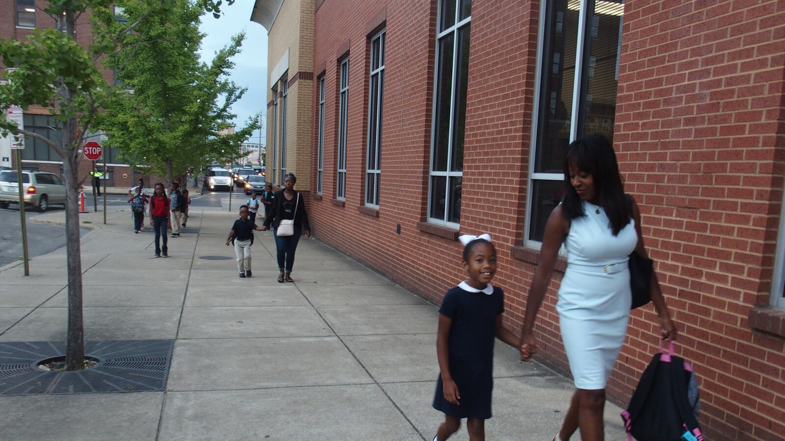 McKissack drops off her daughter, Bliss, every morning at Downtown Elementary School.