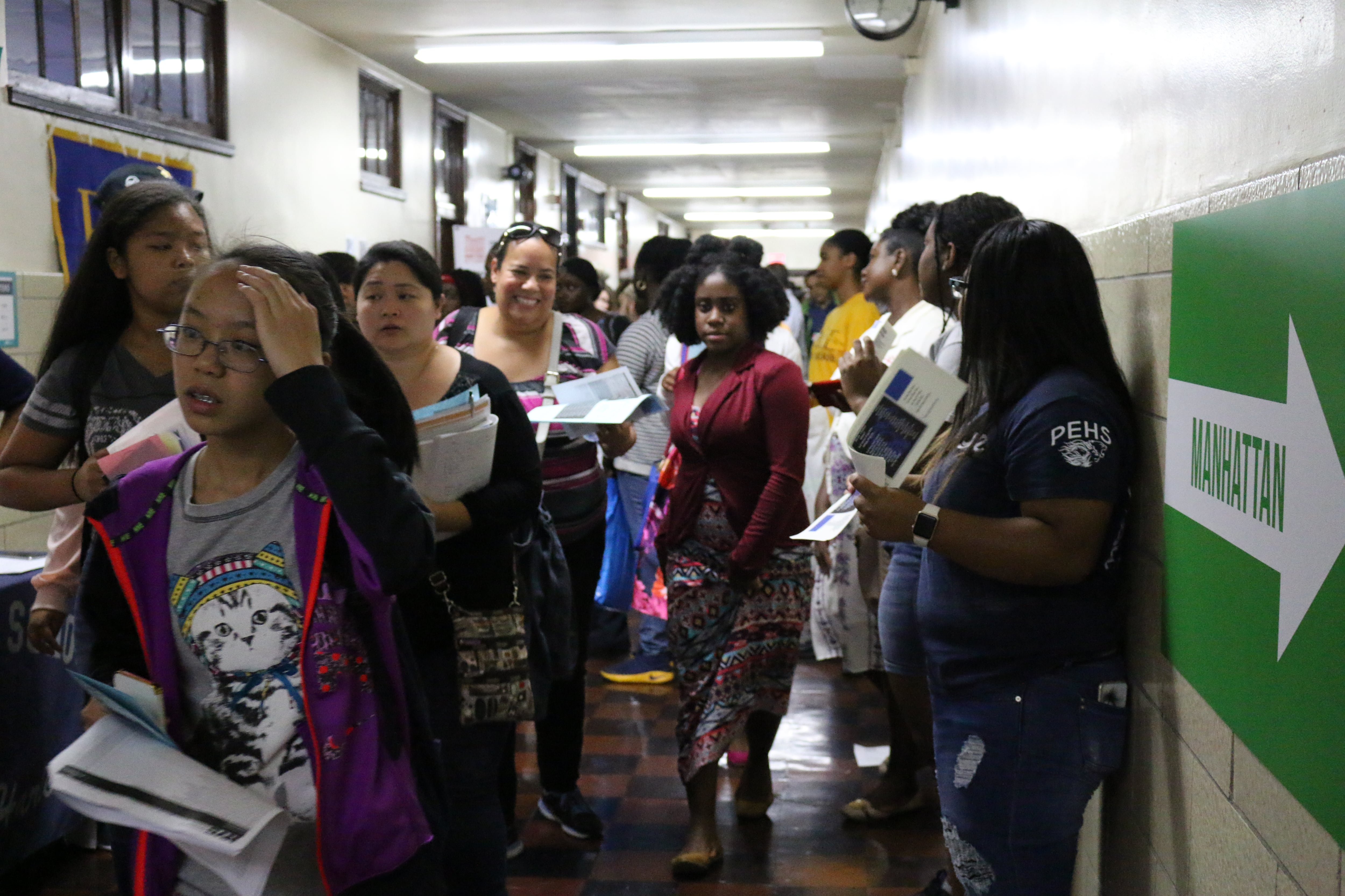 Students at the citywide high school fair at Brooklyn Technical High School.