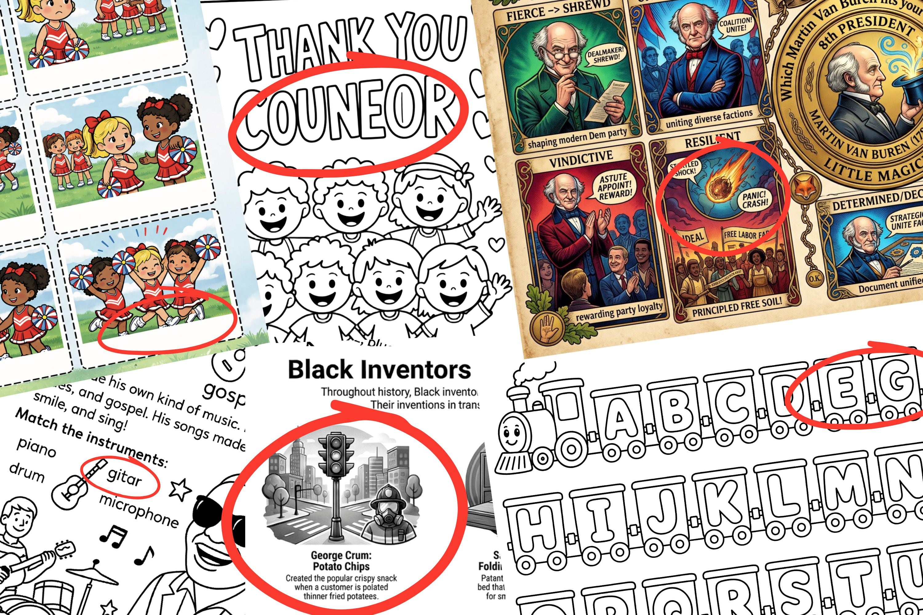 Six different teaching sources, such as worksheets and coloring sheets, were found to be AI-generated and contained obvious mistakes.