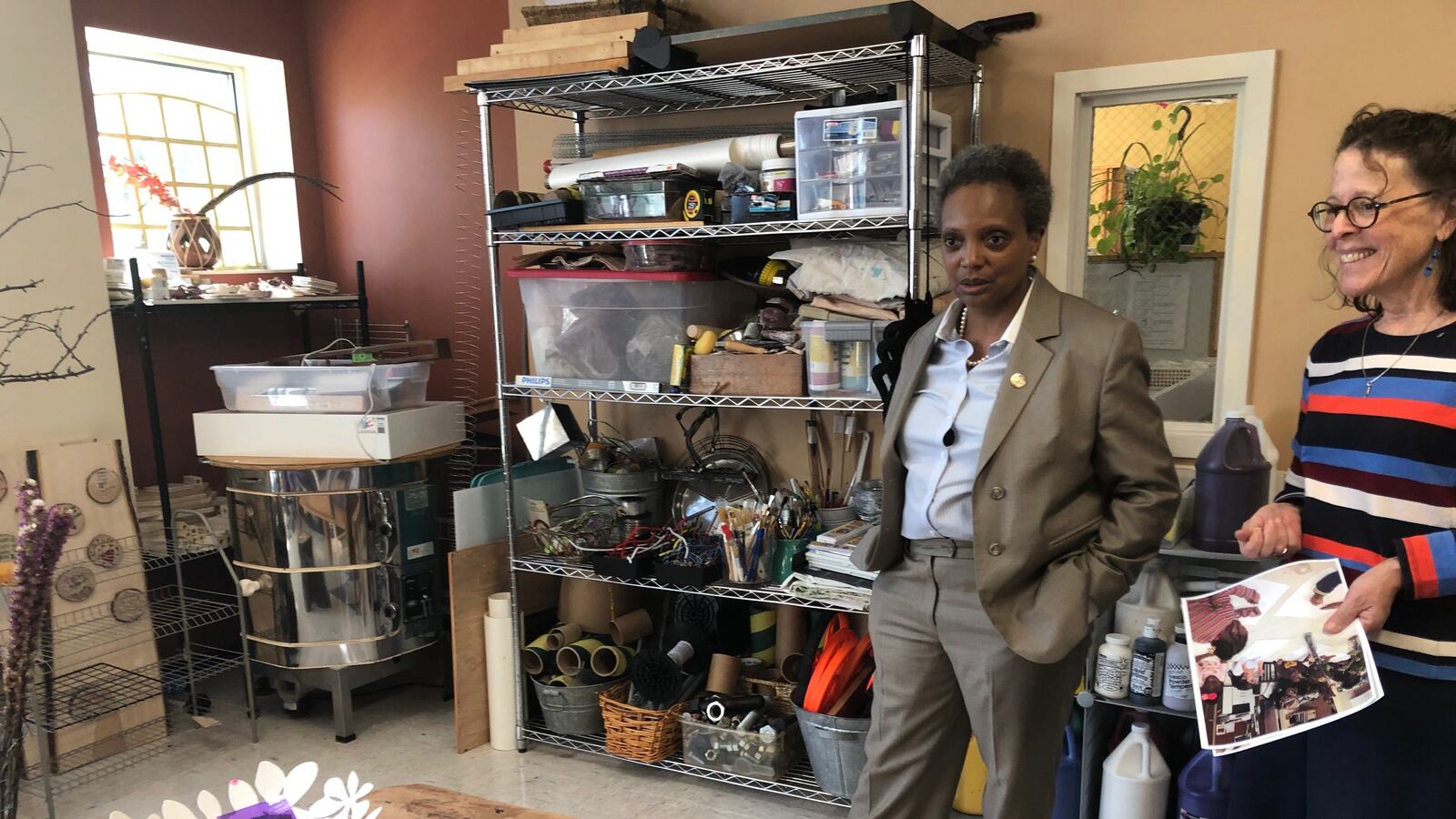 Chicago Mayor Lori Lightfoot tours an early learning center in August 2019 to promote the city's early learning expansion. The winners and losers of a grant competition were announced later that month.