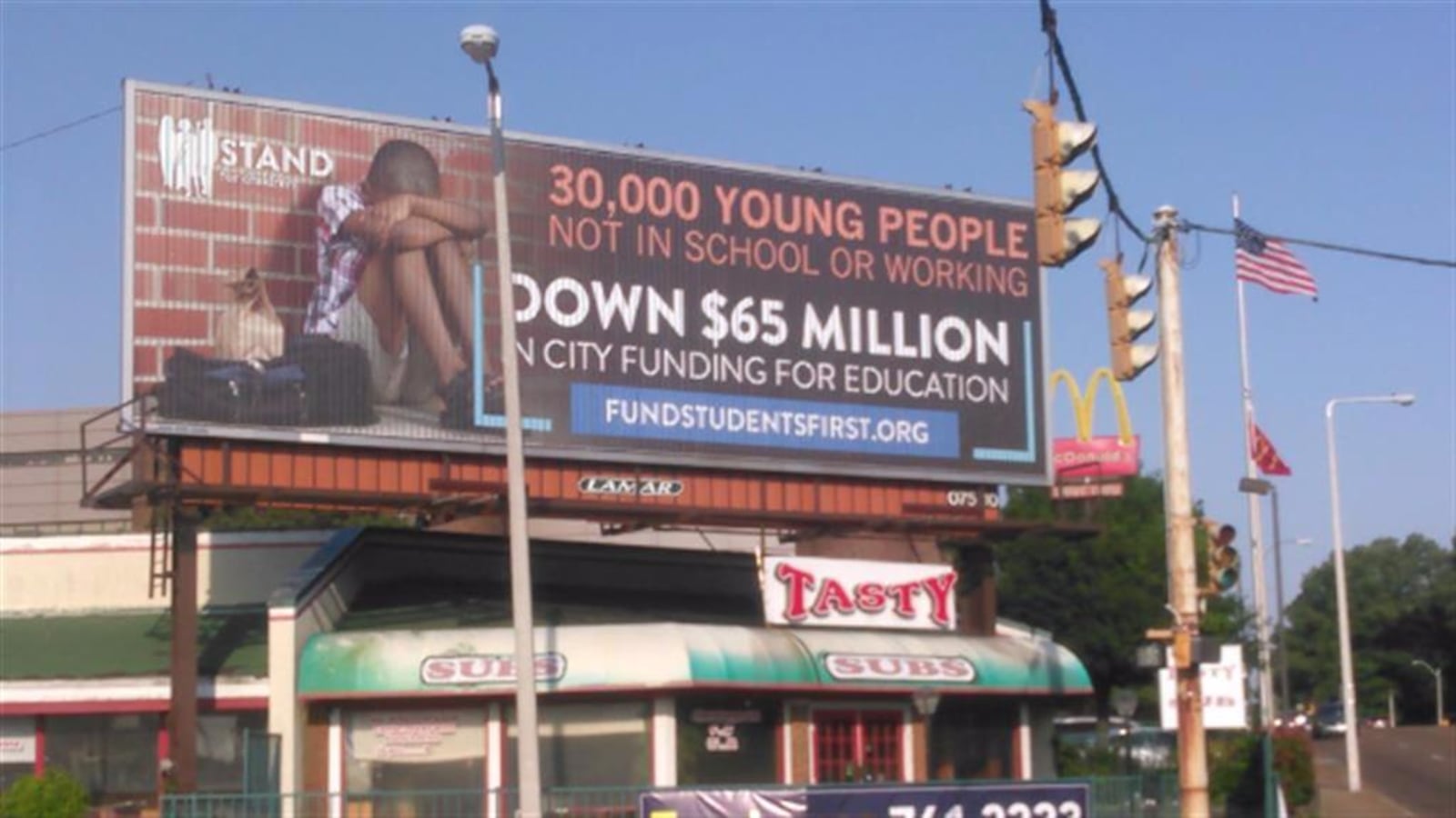 A 2017 billboard campaign, paid for by Stand for Children, highlights an ongoing frustration among city, county and school leaders over education funding.