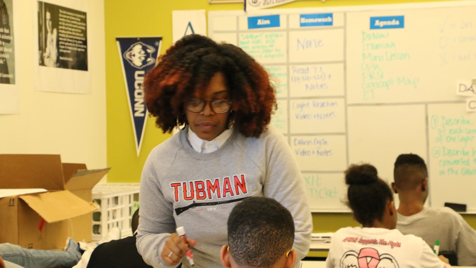 Alexis Riley teaches a ninth-grade physics class at Achievement First.