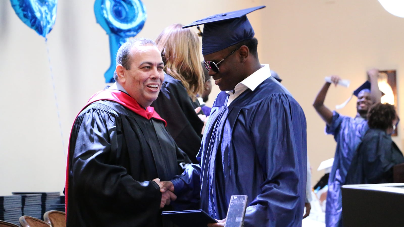 Newark Superintendent Roger León at a graduation ceremony in 2018.