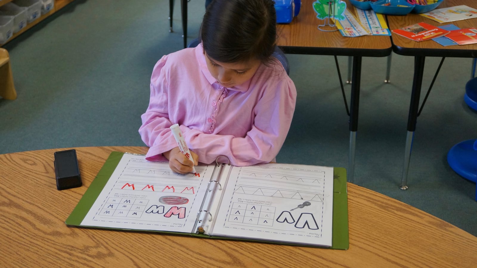 First grader at School 46 in Indianapolis Public Schools.