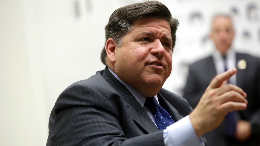 J.B. Pritzker speaks during a round table discussion with high school students at a creative workspace for women on October 1, 2018 in Chicago, Illinois.