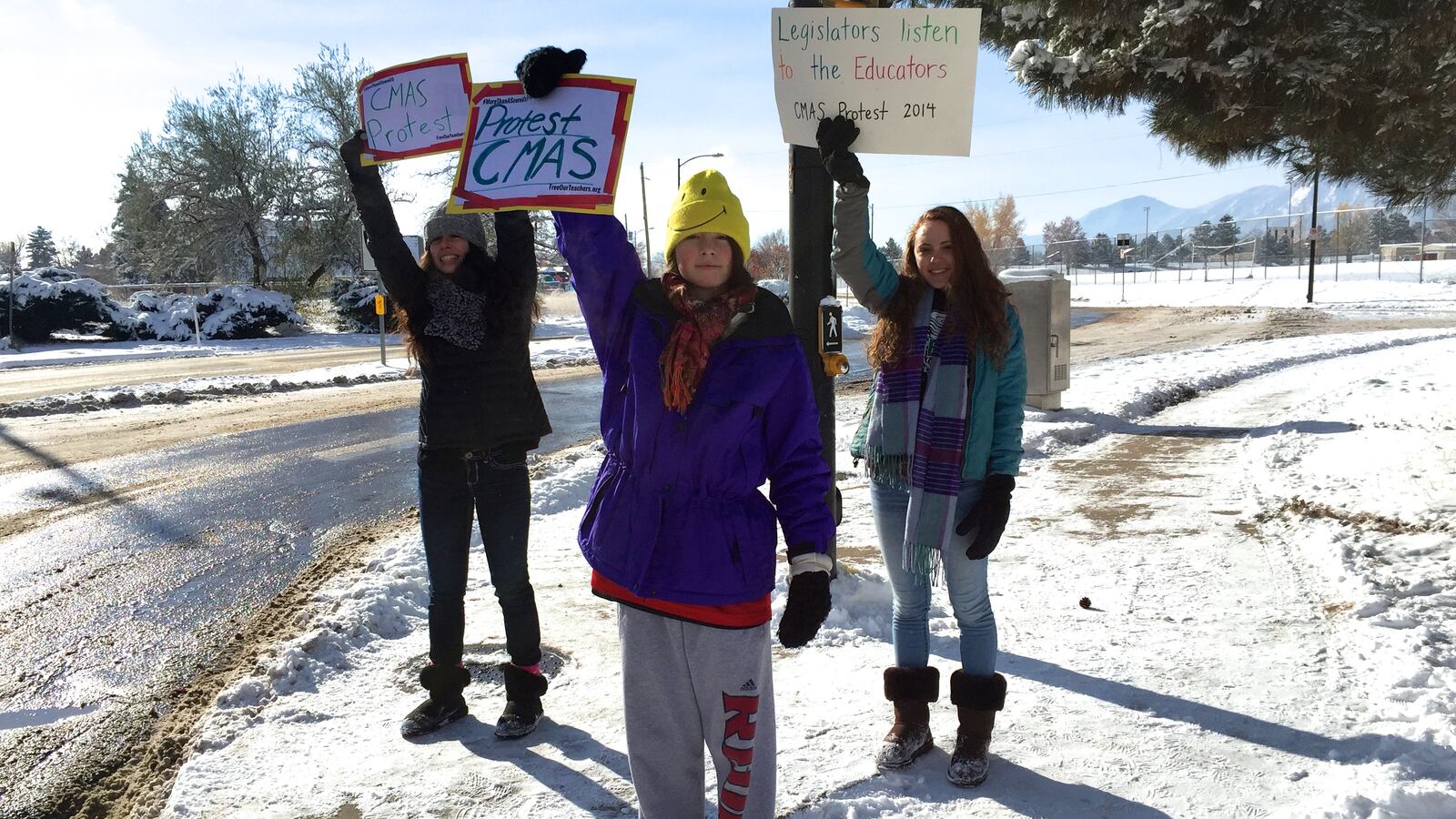 Seniors at Fairview High School in Boulder protested a standardized test in November 2014. (Photo by Nic Garcia/Chalkbeat)