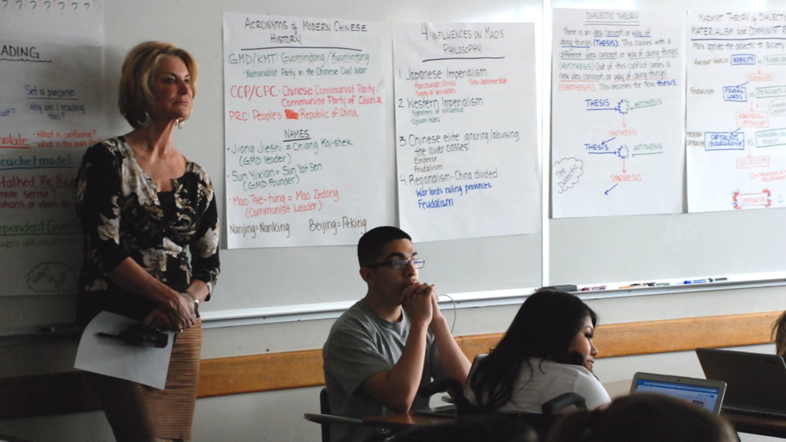 Principal Susie Van Scoyk observed a class last spring. The Jeffco high school merged with a nearby middle school this fall to form Alameda Junior-Senior High School.