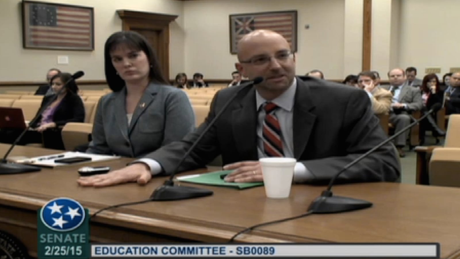 Barbic before the Senate Education Committee with state Education Commissioner Candice McQueen