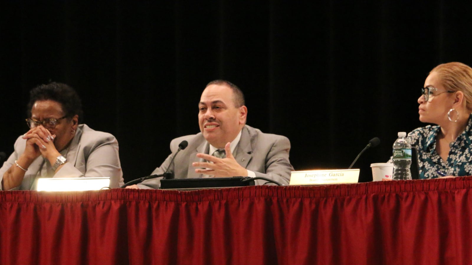Newark Superintendent Roger León at a district budget hearing in March.