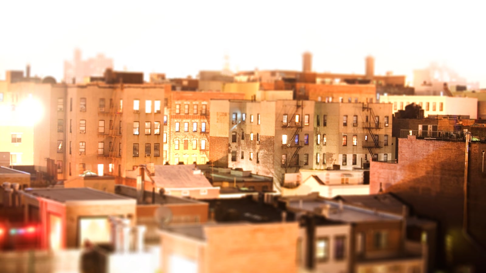 Manhattan and Brooklyn skyline at night