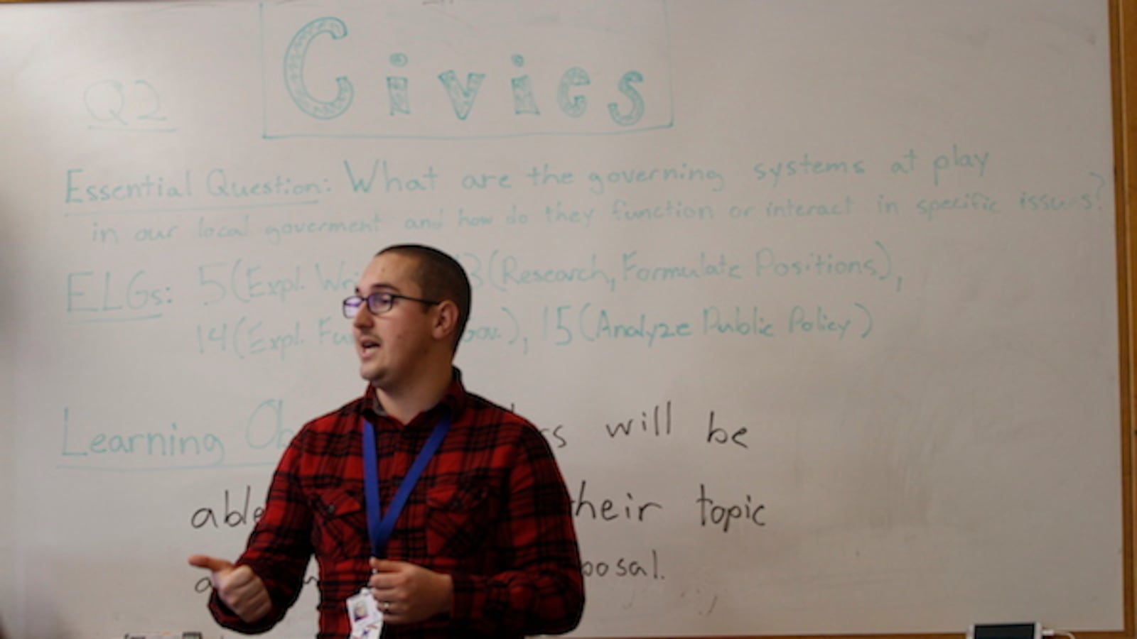 Manual High social studies teacher Andrew Egeler led a class discussion in 2013.