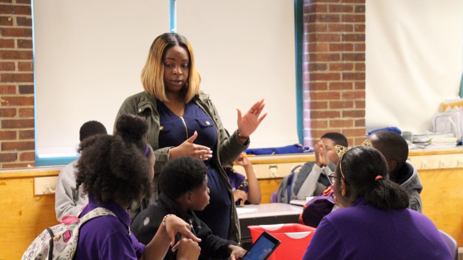 Yomyko Clark, in her first year of teaching at Aspire Hanley Middle School, says she has taught several game-based math lessons throughout the year.