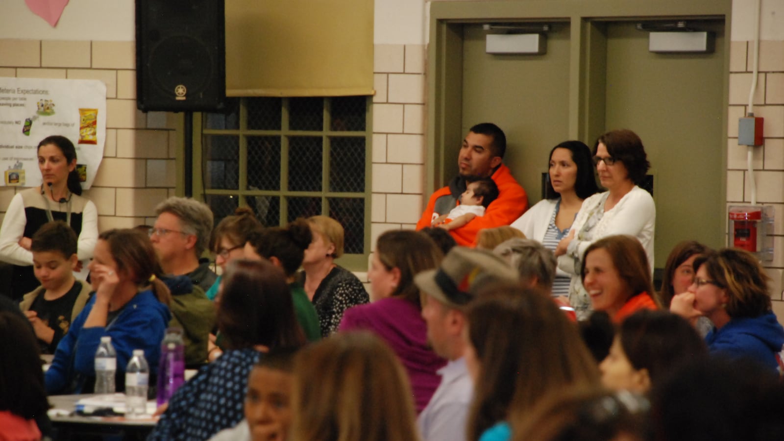 Parents at a community meeting at Trevista @Horace Mann in northwest Denver.