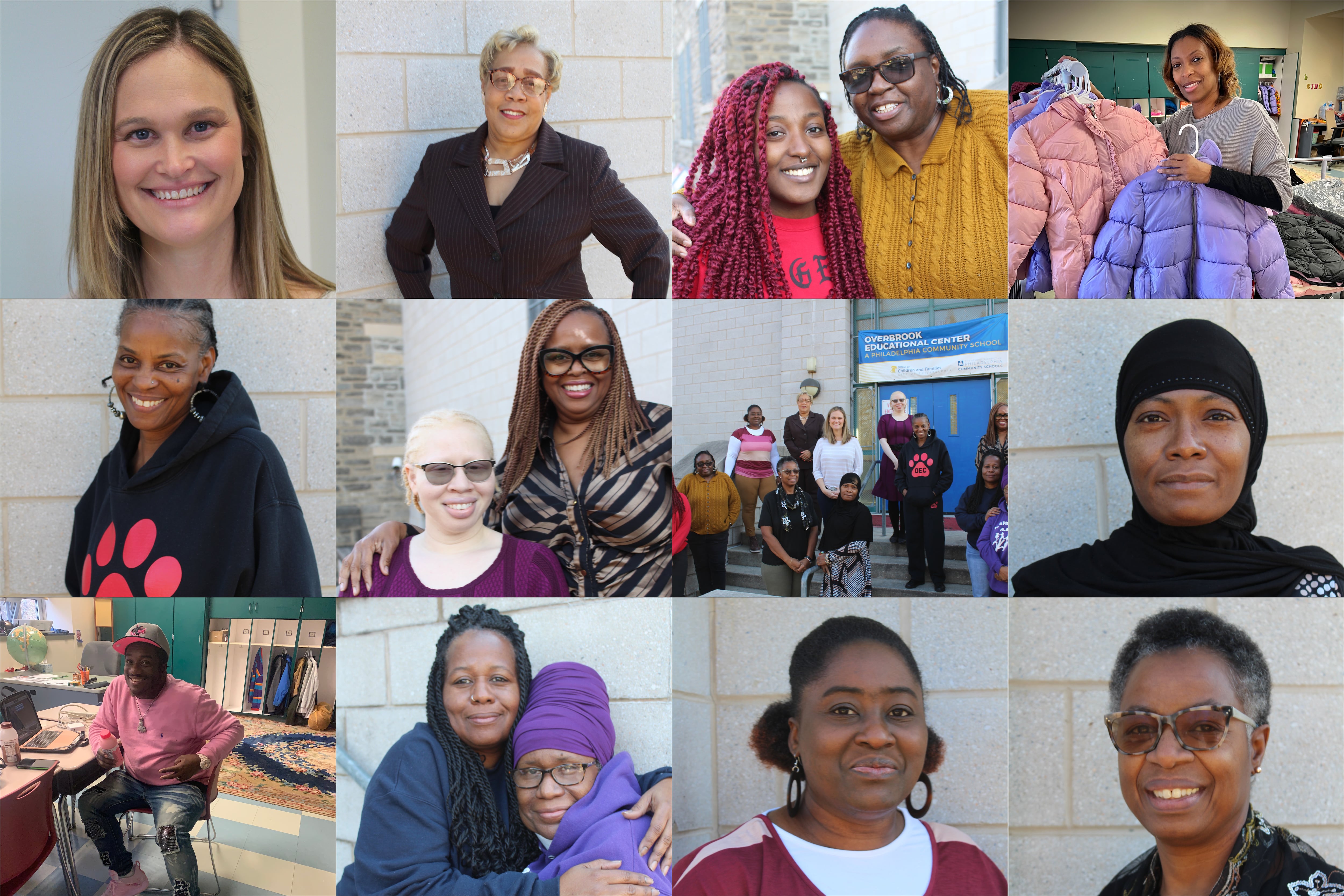 A collage of former students and school parents that work at OEC.