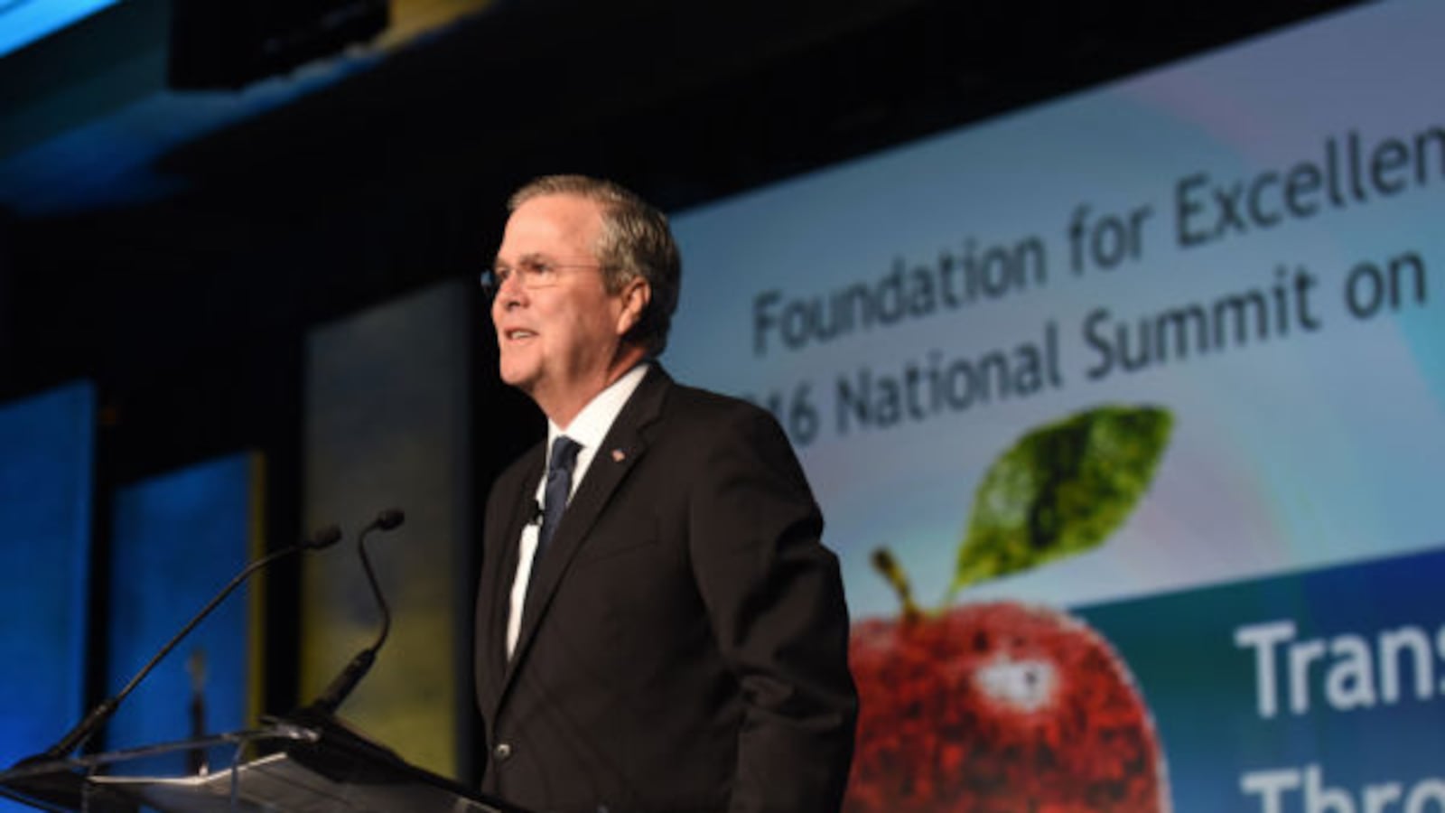 Former Florida Gov. Jeb Bush speaks during the 2016 National Summit on Education Reform in Washington D.C. Bush opens this year's two-day summit on Thursday in Nashville, Tennessee.