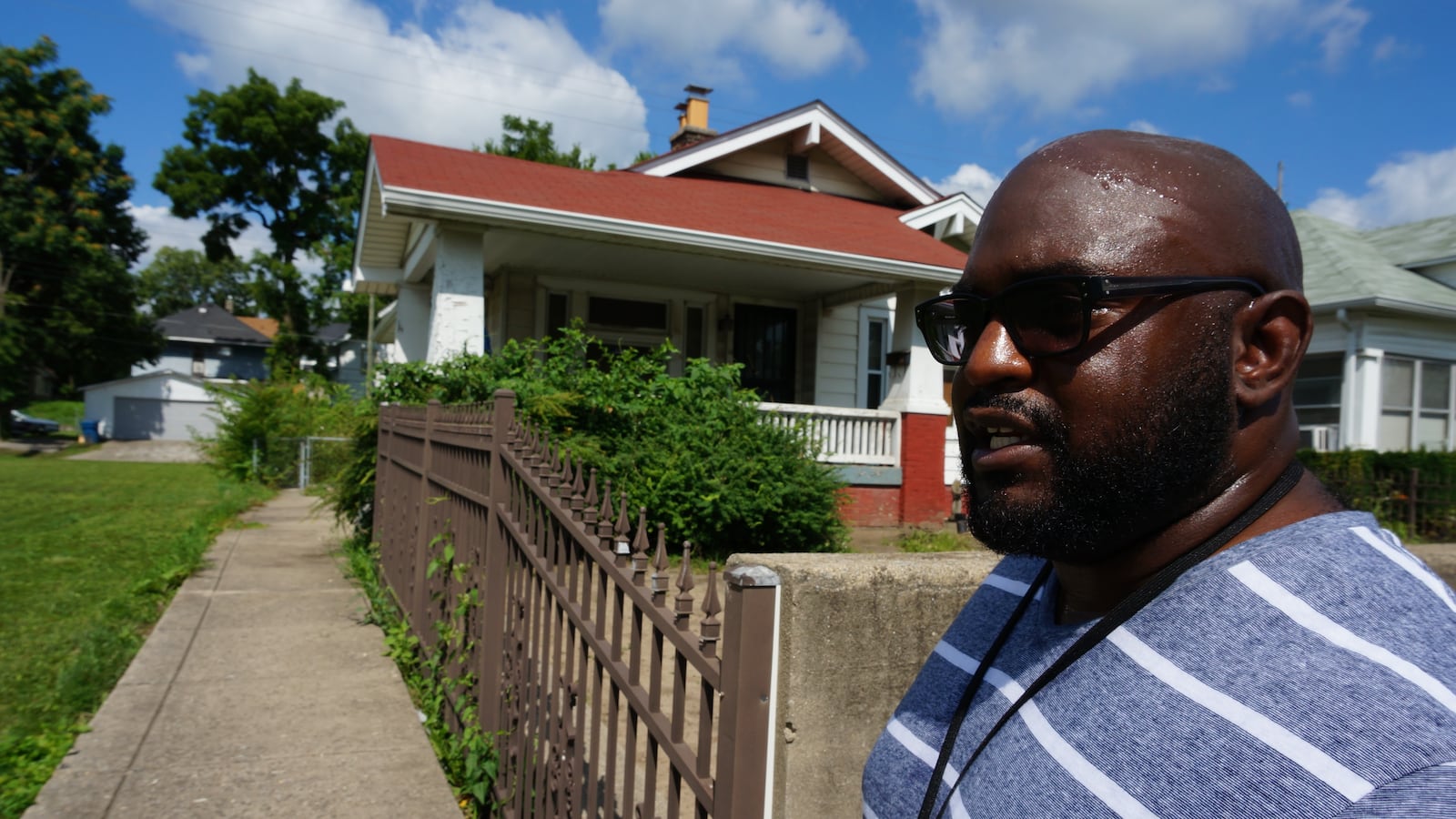 Principal Bakari Posey walked the streets around School 43.