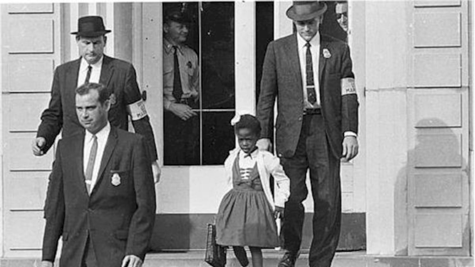 U.S. marshals escort Ruby Bridges to William Frantz Elementary School in New Orleans in 1960.