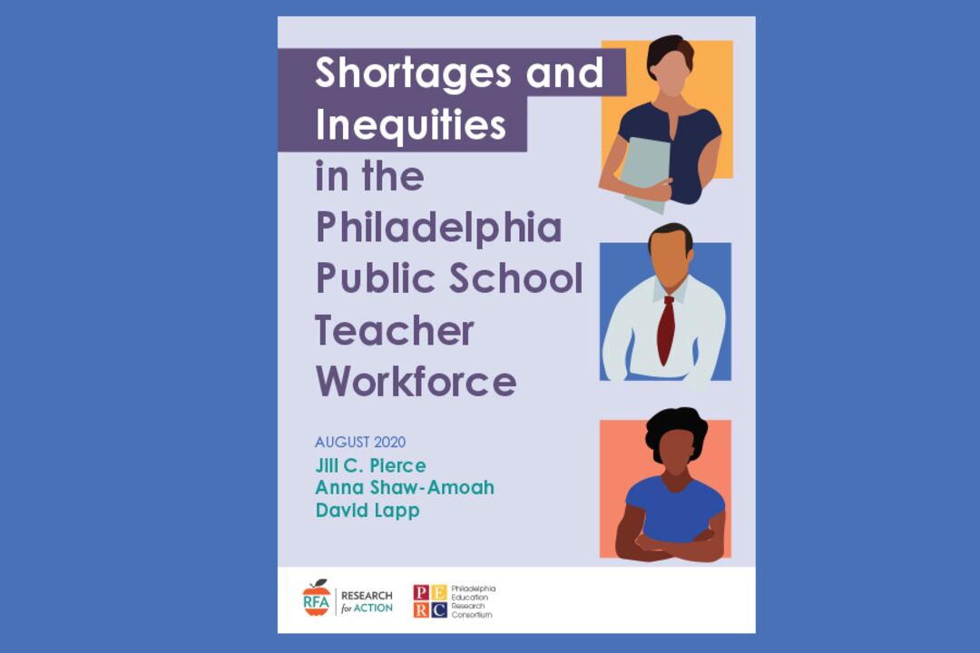 Report cover design against a blue background.