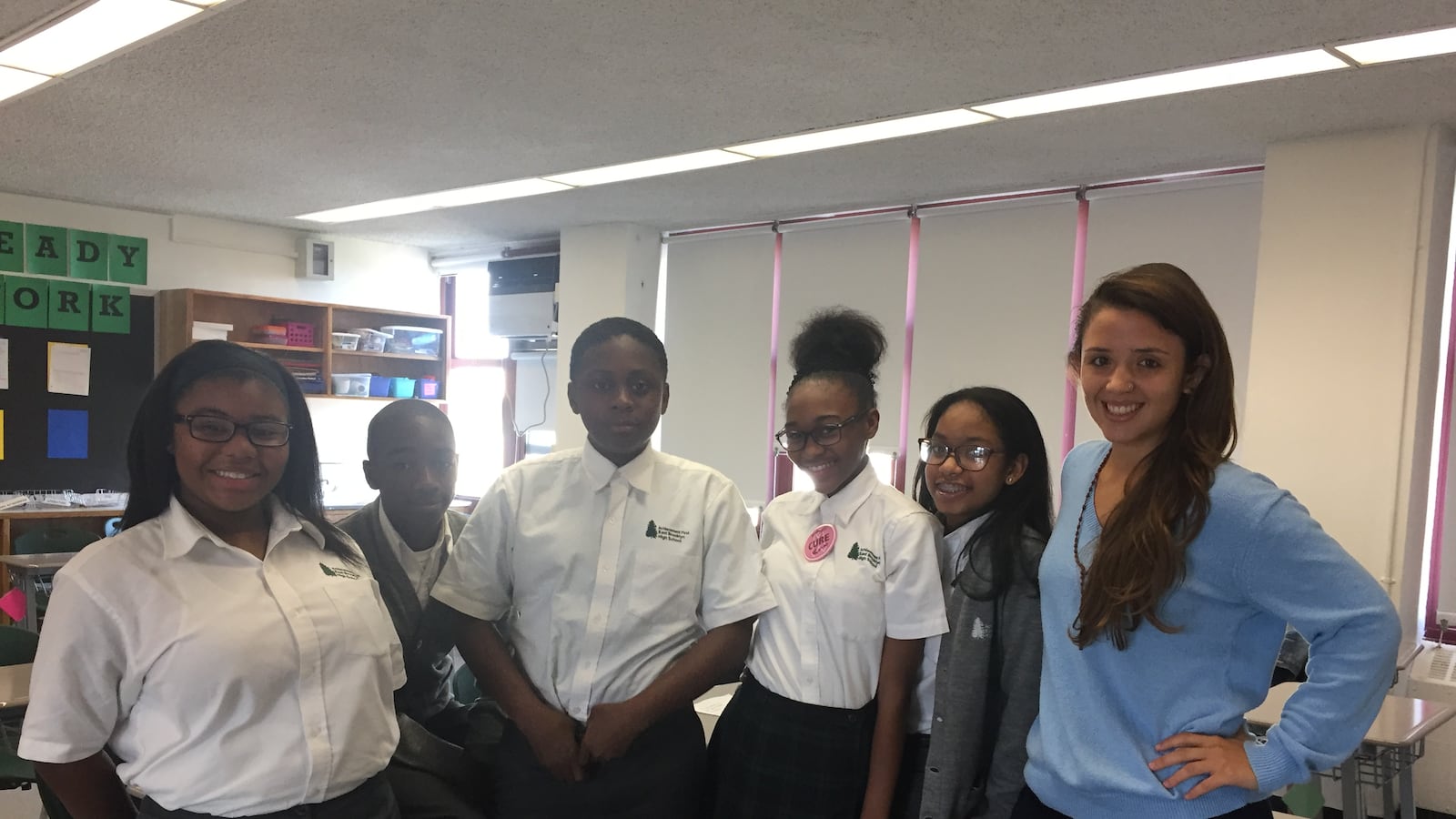 The author, Mariangely Solis Cervera (r), with some of her students