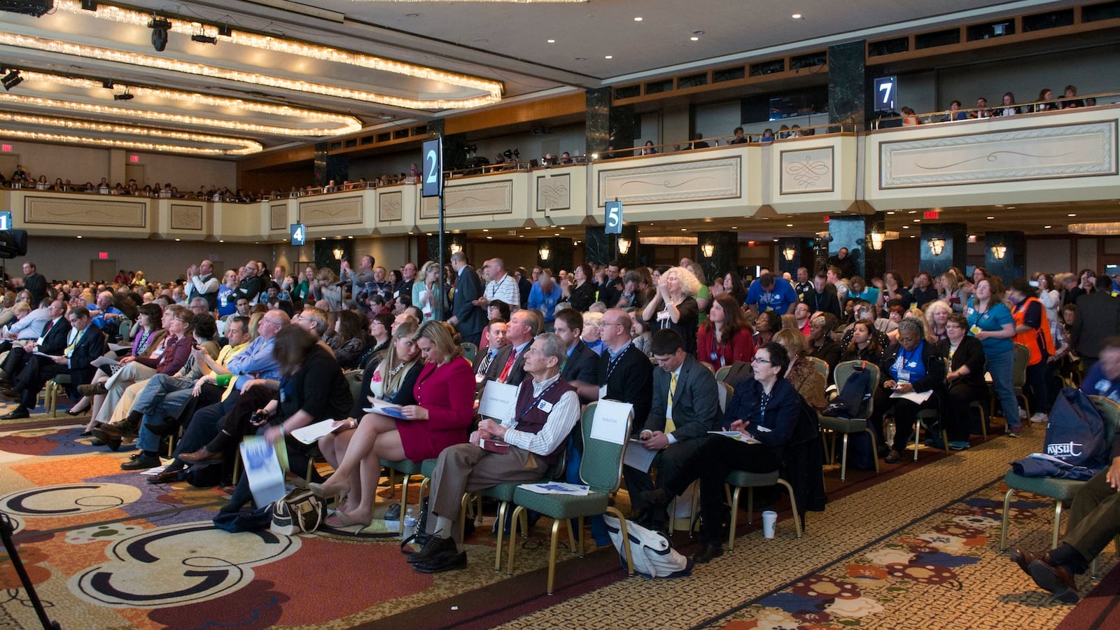 NYSUT delegates applaud following the no confidence vote against then-Commissioner John King on April 5, 2014.