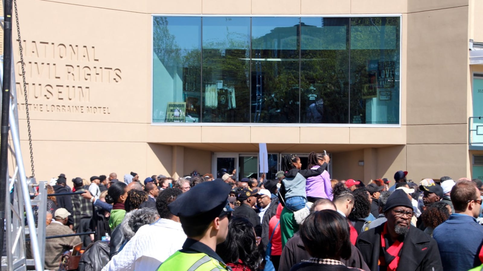 Hundreds, including Memphis students, gathered outside of the National Civil Rights Museum on Wednesday to honor the life of Martin Luther King Jr.