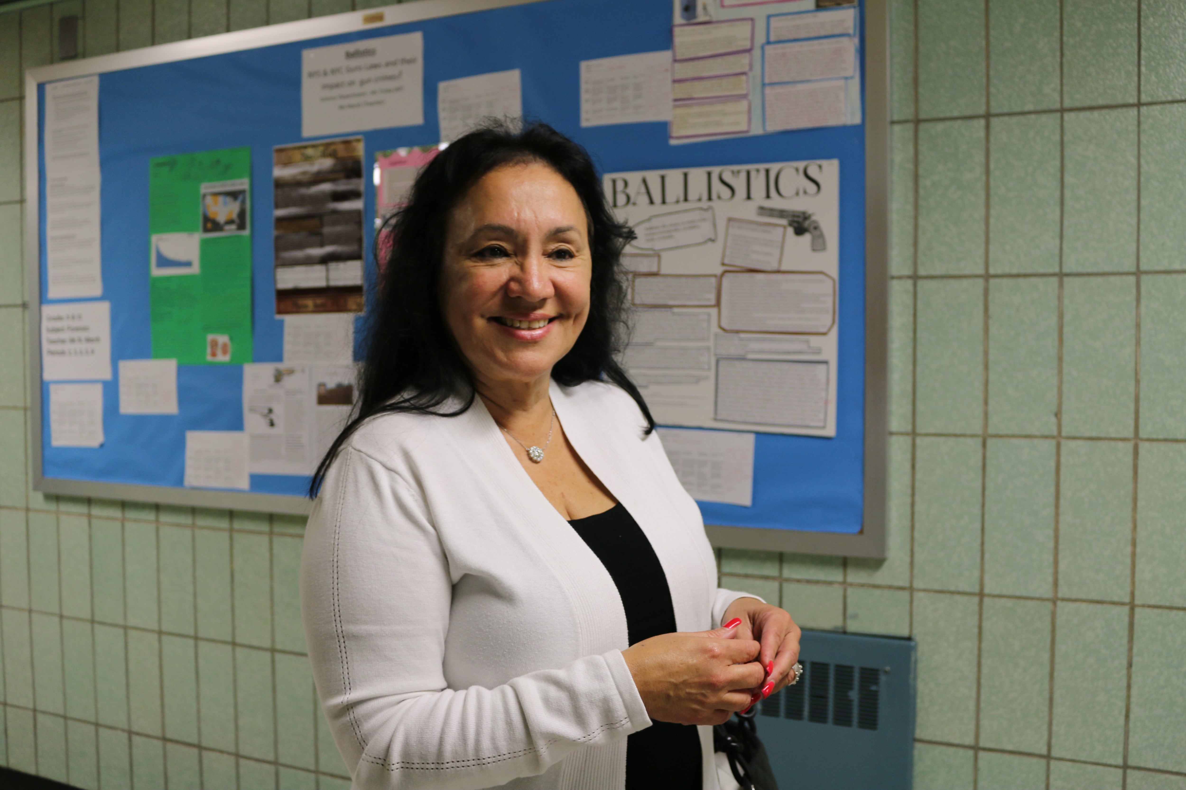 Board of Regents Chancellor Betty Rosa visits Thomas A. Edison Career and Technical Education High School in 2017.