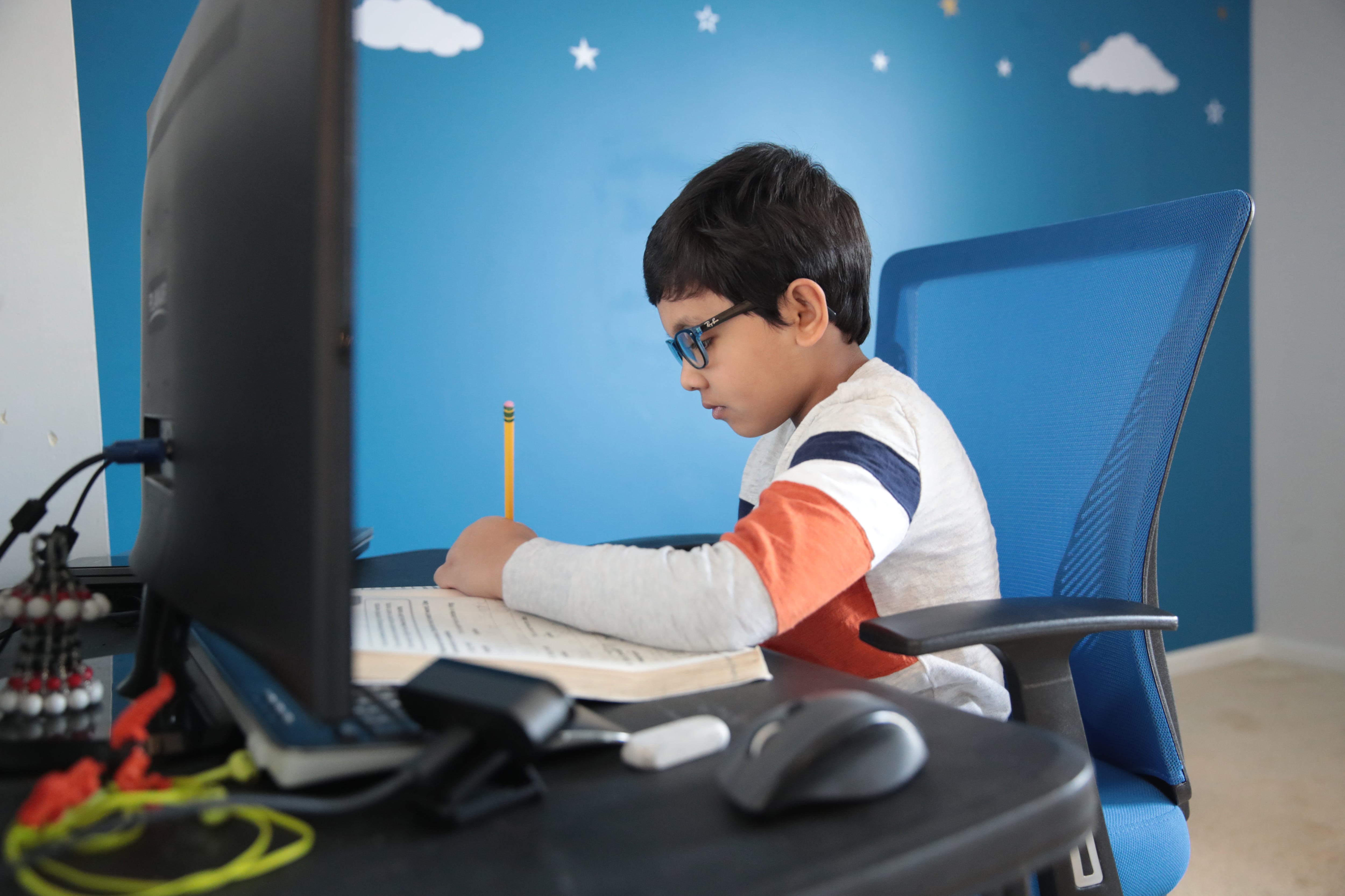 School Children Take Part In Remote Learning During Coronavirus Pandemic