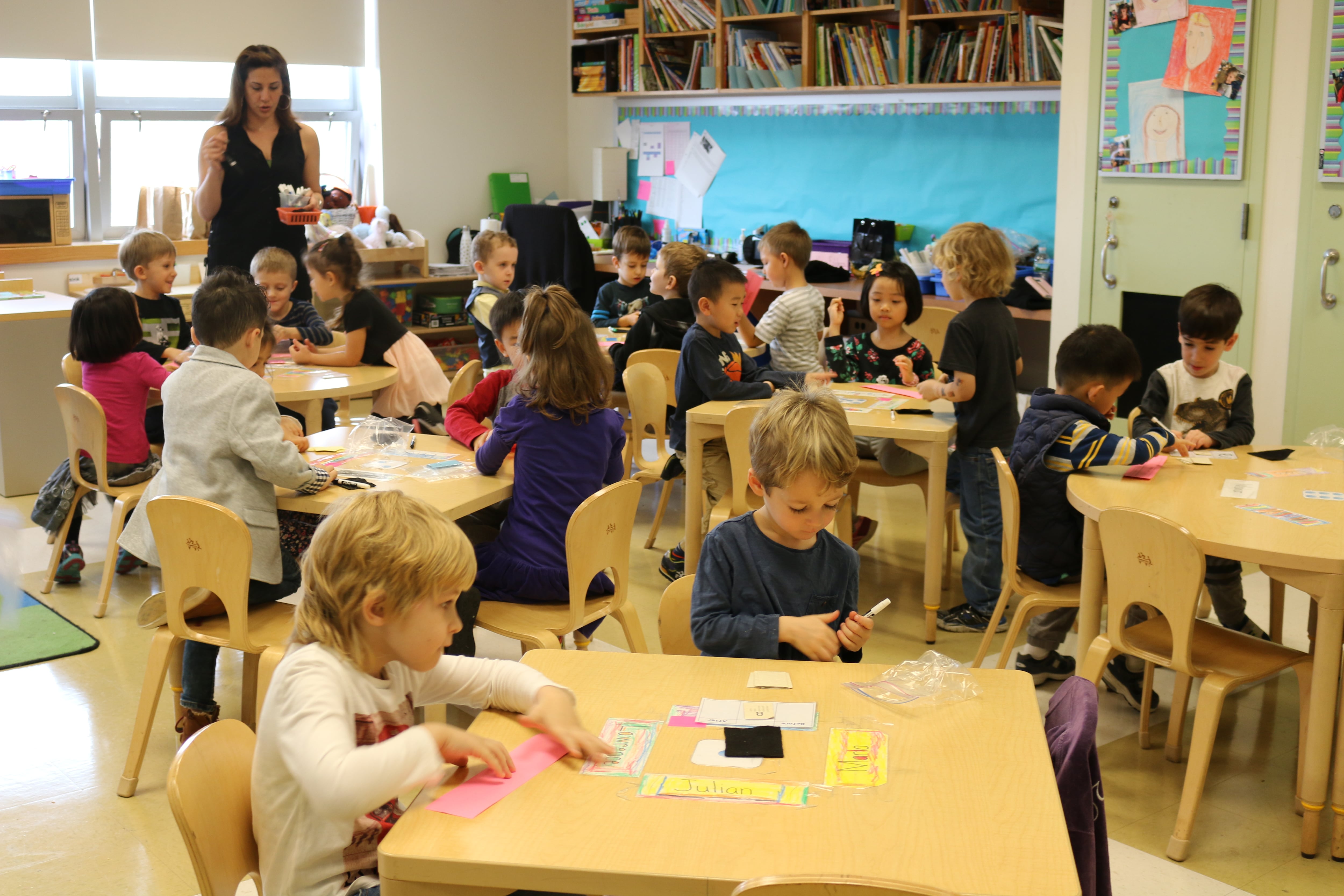 Kindergarten students learn how to read a number line at Brooklyn School of Inquiry, a gifted school that is aiming for greater student diversity.
