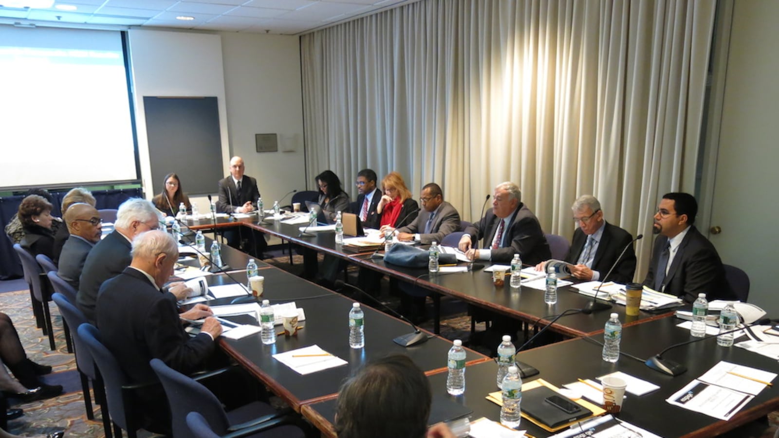 Board of Regents and State Education officials in a meeting in Albany.