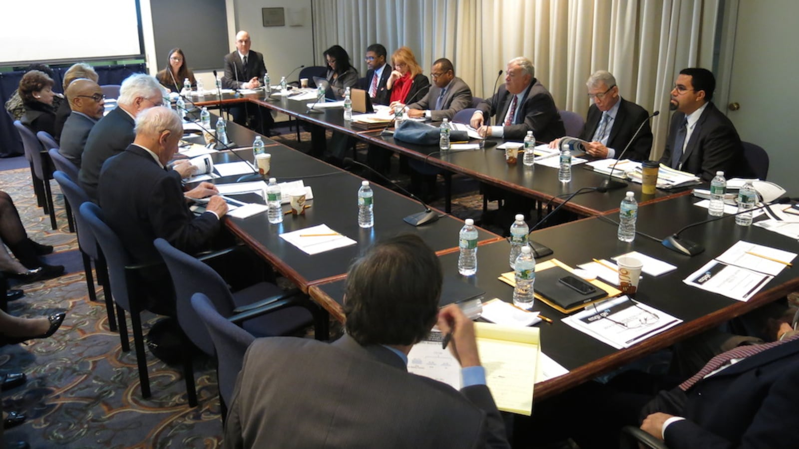 Board of Regents and State Education officials in a meeting  in Albany.