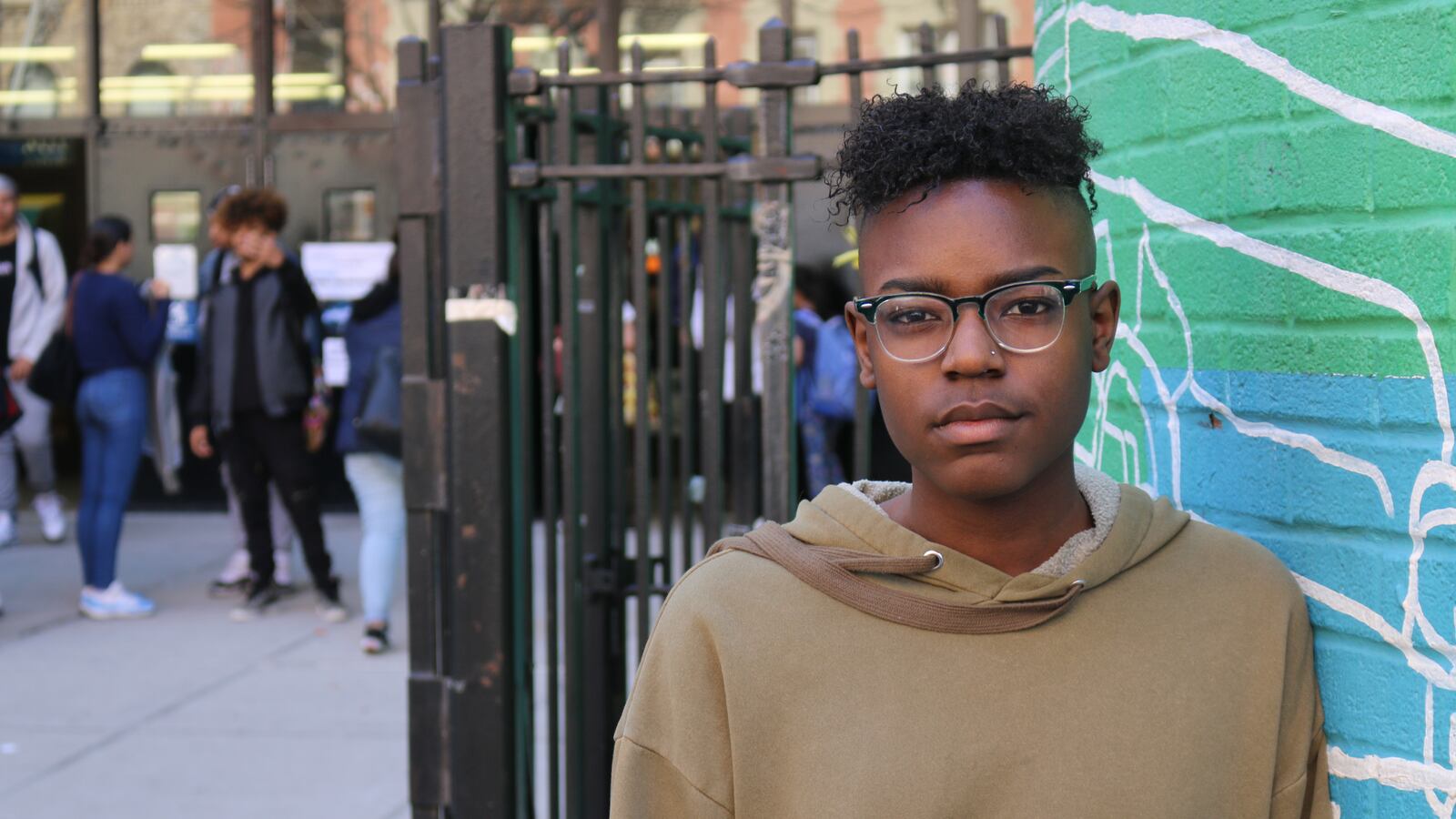 Marcus Alston, outside of Pace High School, which suspended him last school year.