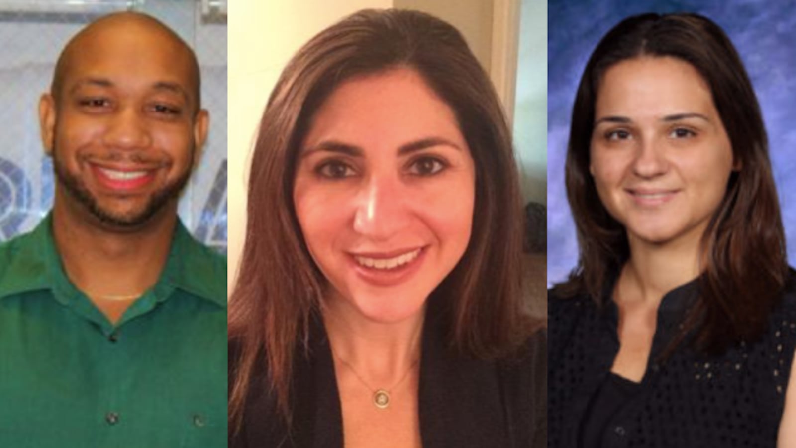 Newark Superintendent Roger León has filled open principal positions for the upcoming year with mostly internal hires. From left: Kyle Brown, Amy Panitch, and Rose Monteiro-Inacio.