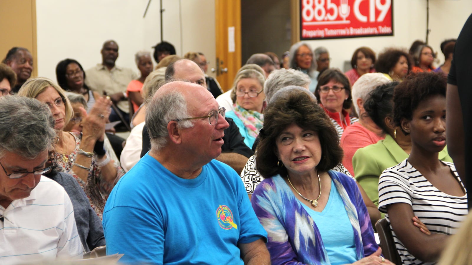 Retired educators attend a forum in Memphis last summer before the Shelby County Board of Education to discuss proposed cost-cutting changes to their retirement plans.