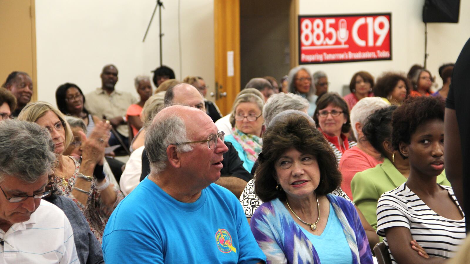 Retired educators attend a forum in Memphis last summer before the Shelby County Board of Education to discuss proposed cost-cutting changes to their retirement plans.