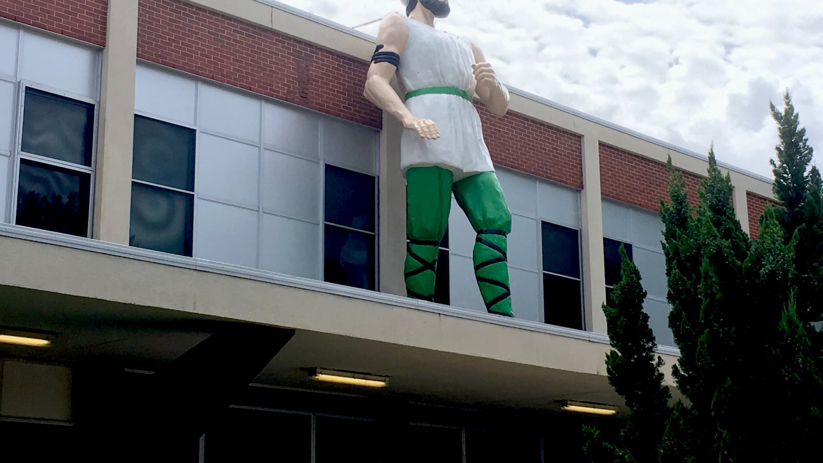 The giant statue of a viking overseeing Hillcrest High School in Memphis is getting a makeover under the school's new management by charter operator Green Dot Public Schools.