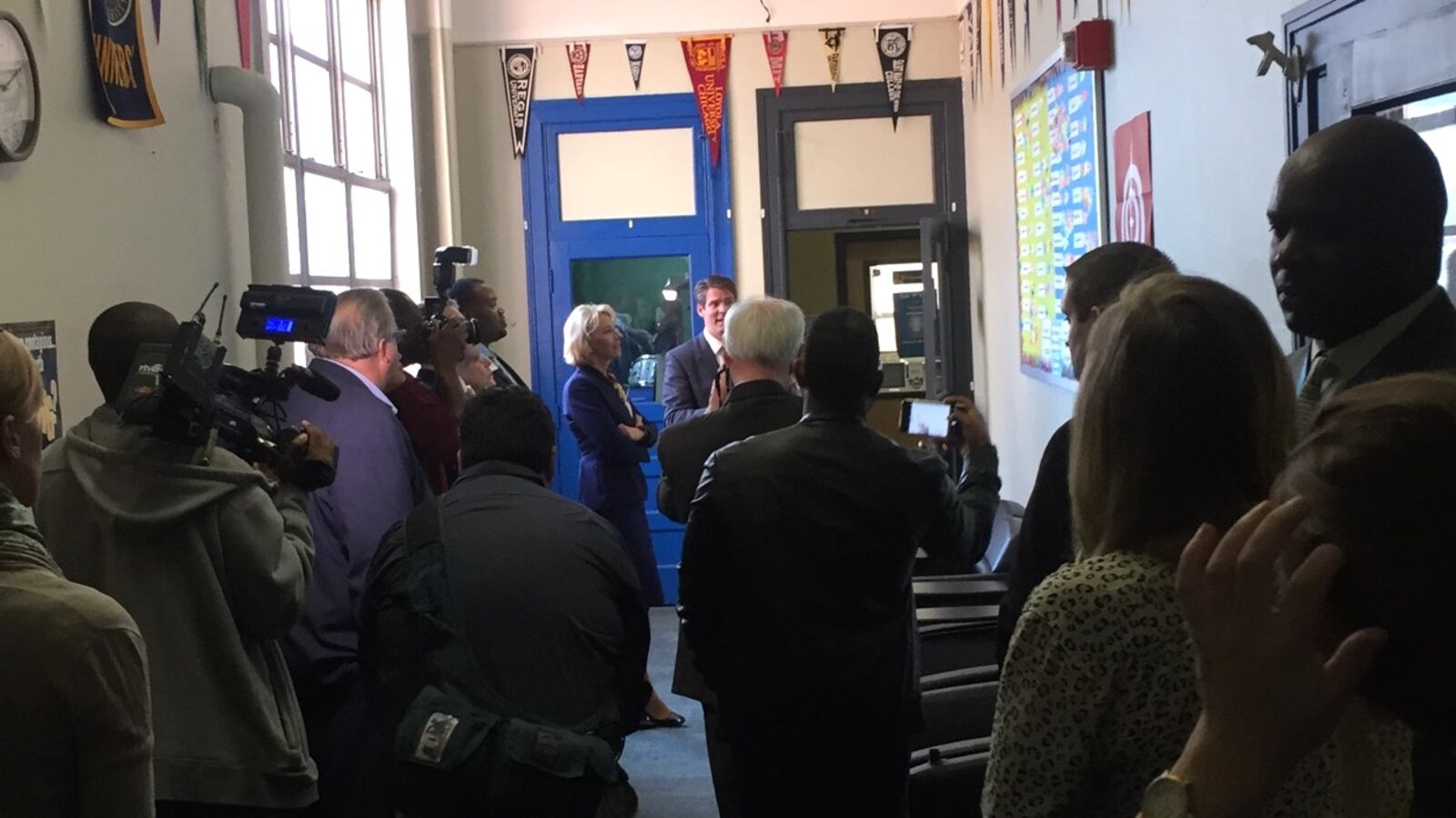 U.S. Education Secretary Betsy DeVos at Providence Cristo Rey in Indianapolis.