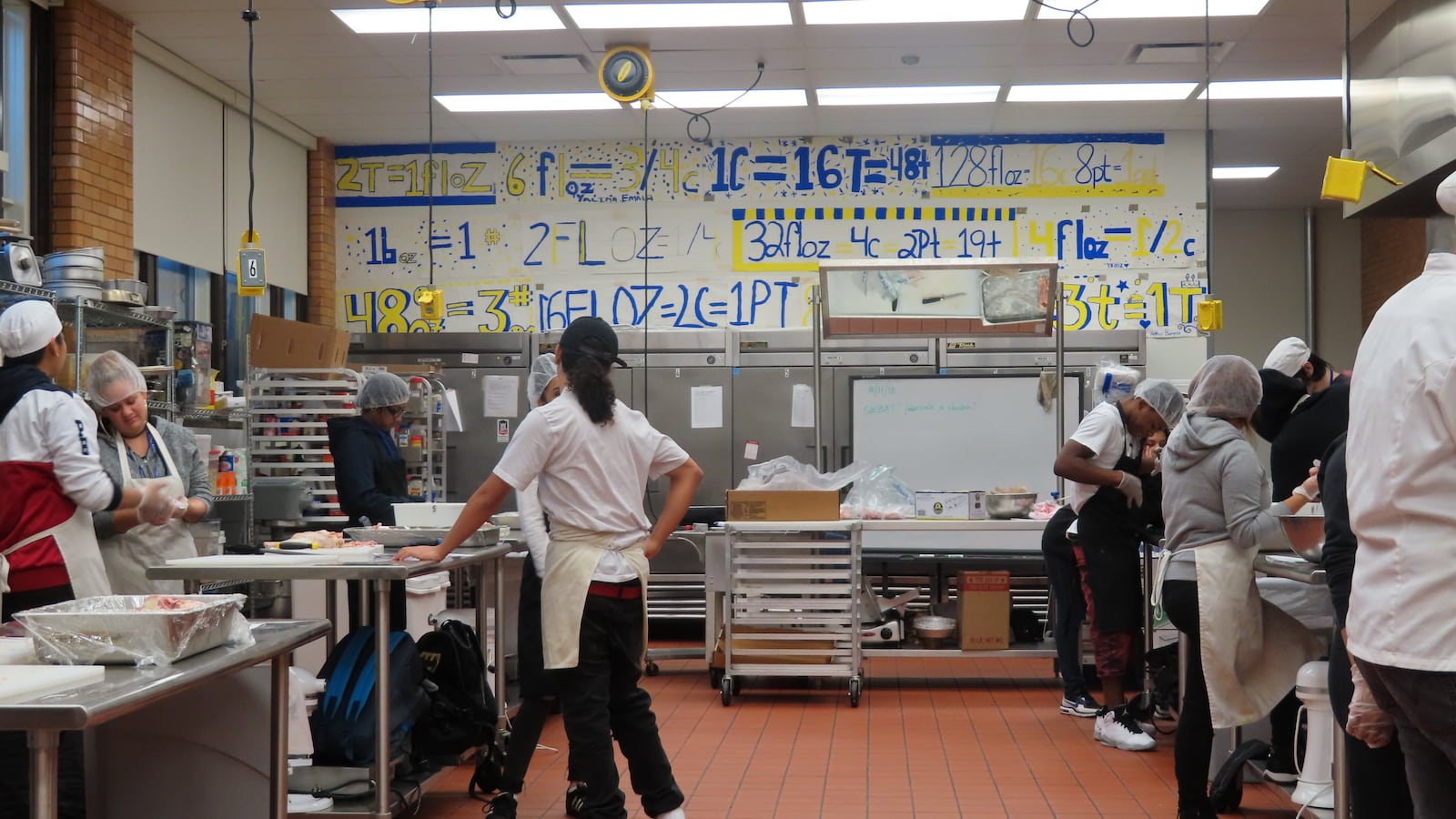 A culinary course at Theodore Roosevelt High School in Albany Park