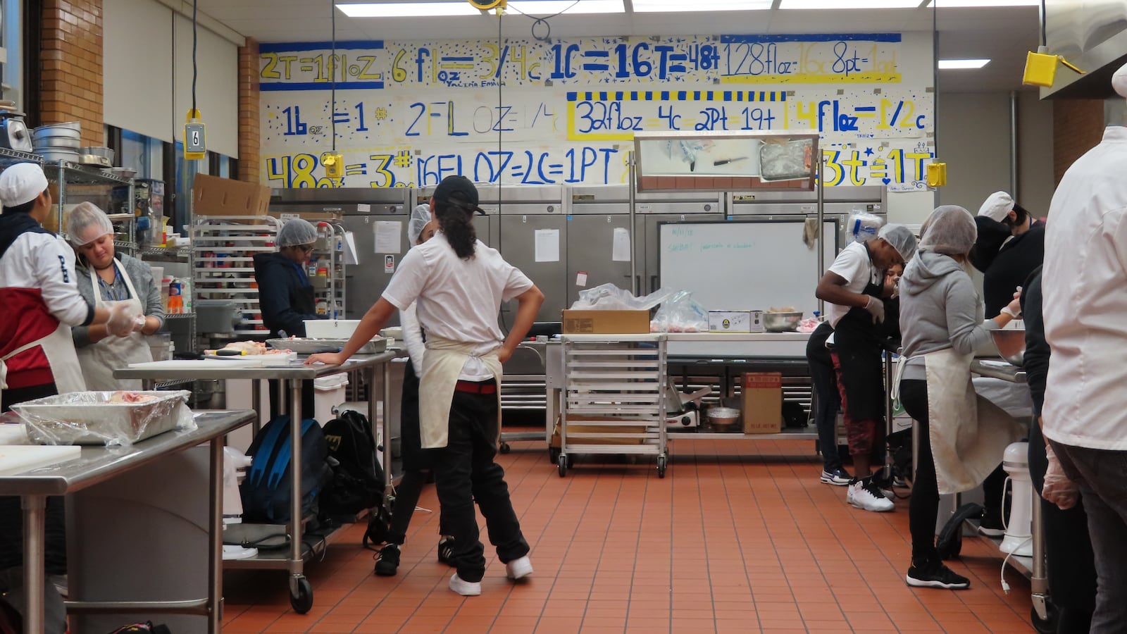 A culinary course at Theodore Roosevelt High School in Albany Park