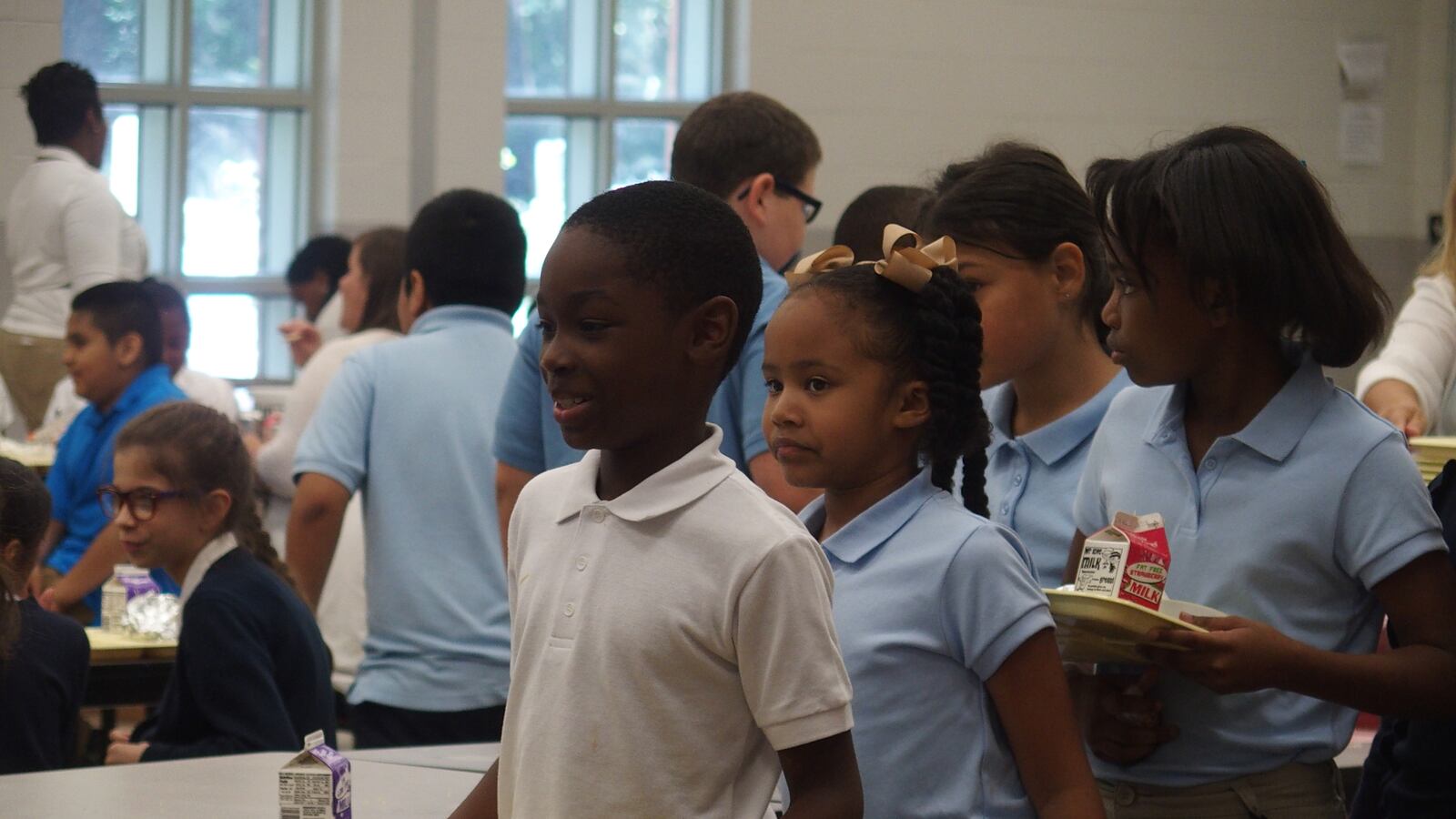 Students at Chimneyrock Elementary School on the first day of school, Aug. 8, 2016.