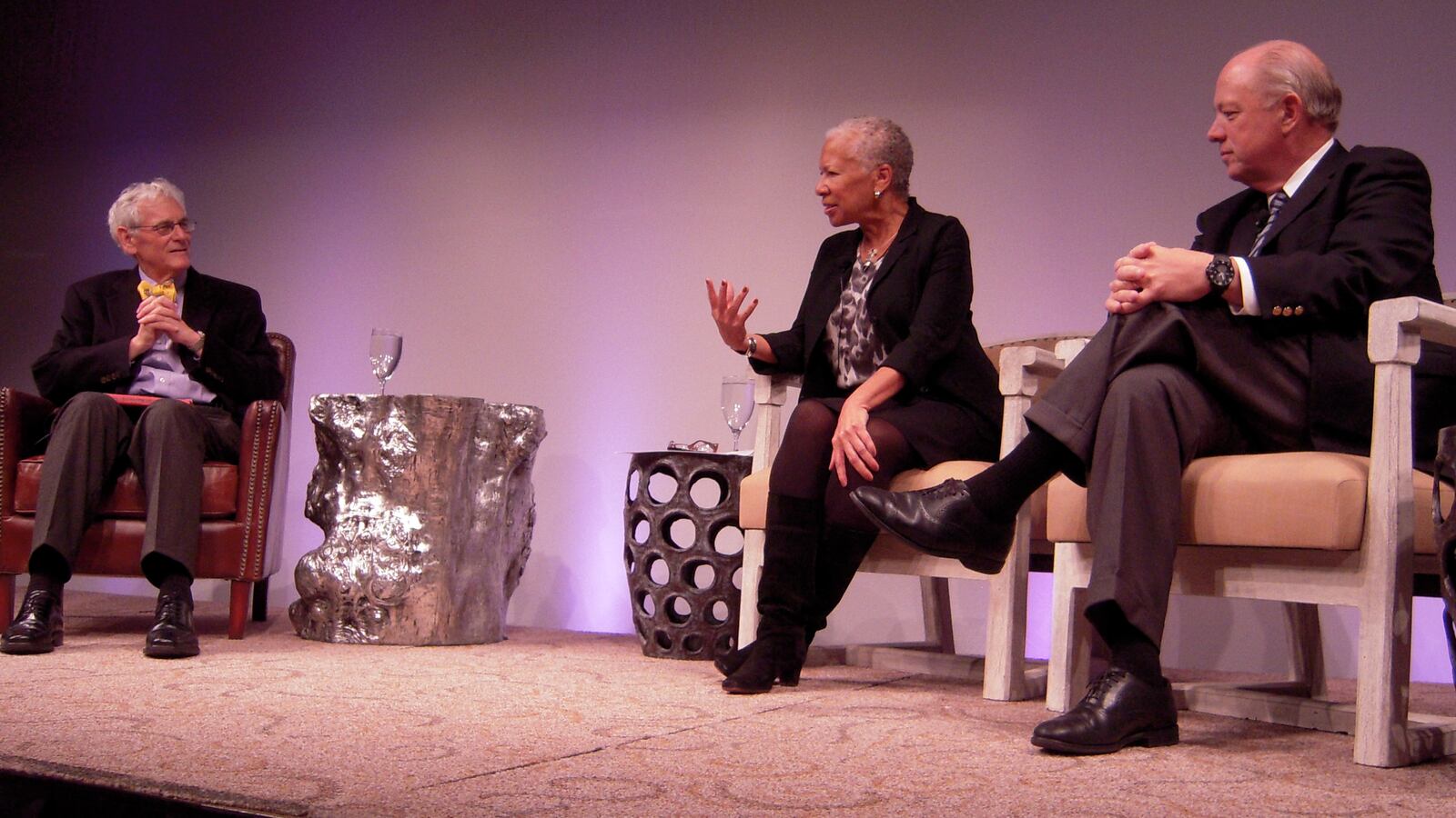 Dr. Steve Berman, a pediatrician at Children's Hospital Colorado, at left, moderated a conversation on childhood hunger and obesity with Angela Glover Blackwell and Bill Shore.