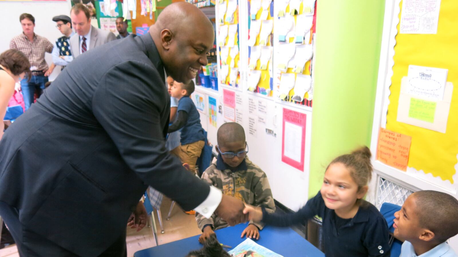 Deputy Mayor Richard Buery, pictured during a school visit in 2014, announced this week that he is leaving his post.
