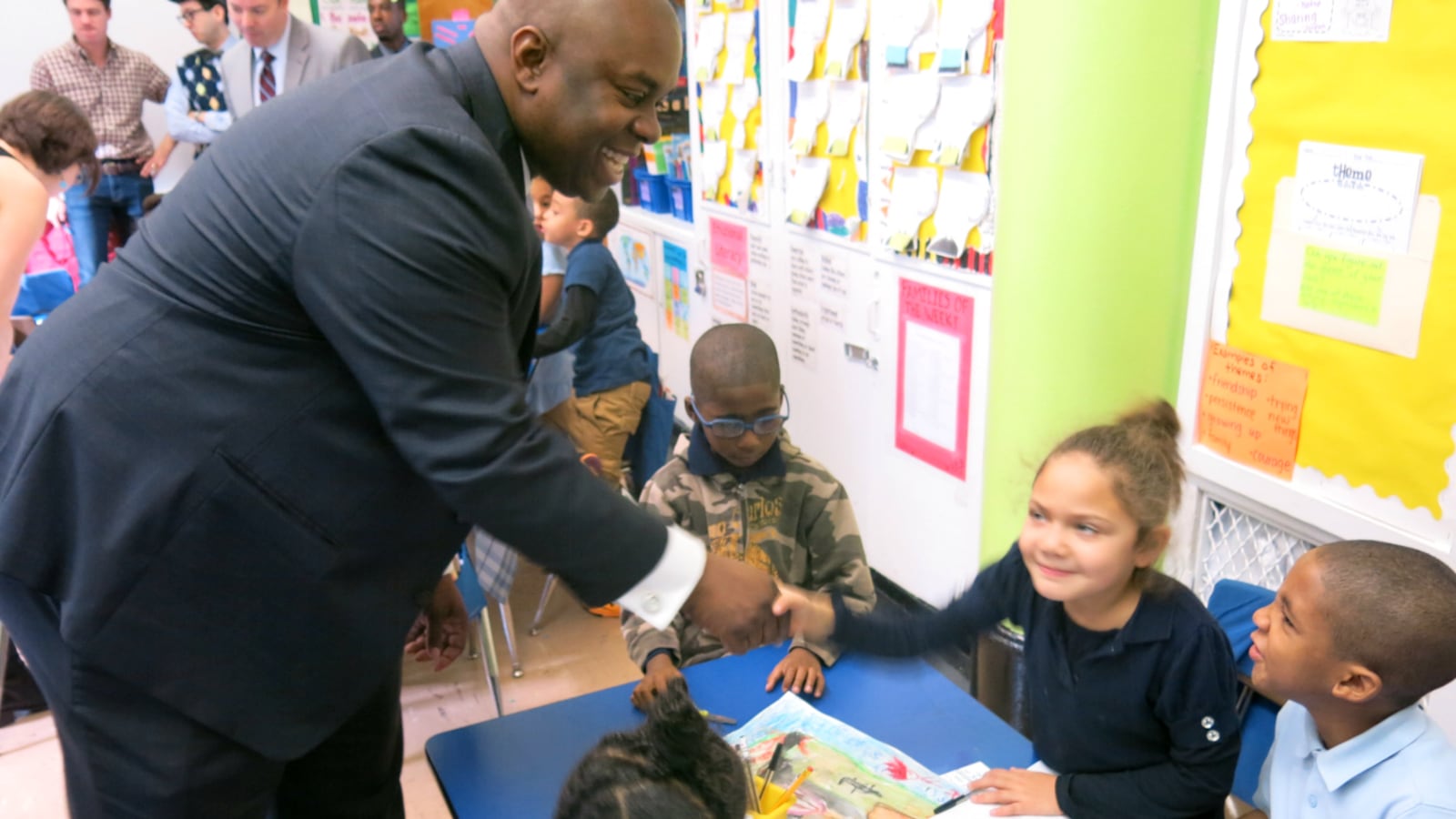 Deputy Mayor Richard Buery, pictured during a school visit in 2014, announced this week that he is leaving his post.