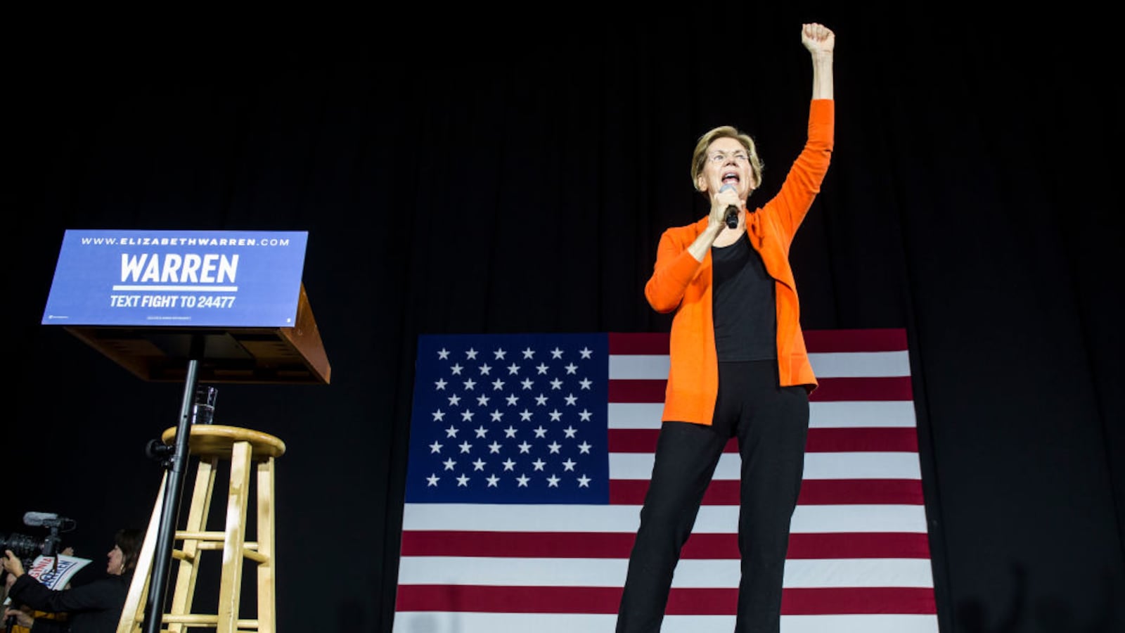 Democratic Presidential Candidate Sen. Elizabeth Warren speaks during a town hall event on October 18, 2019 in Norfolk, Virginia. (Photo by Zach Gibson/Getty Images)