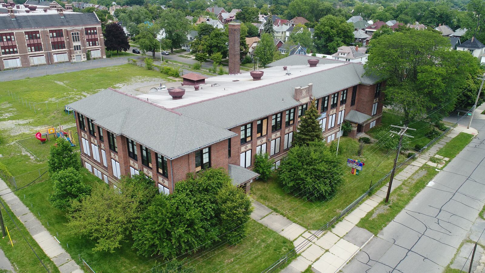 The former Anna M. Joyce Elementary School has sat vacant since it was closed by the district in 2009. A charter school has been blocked from buying it.