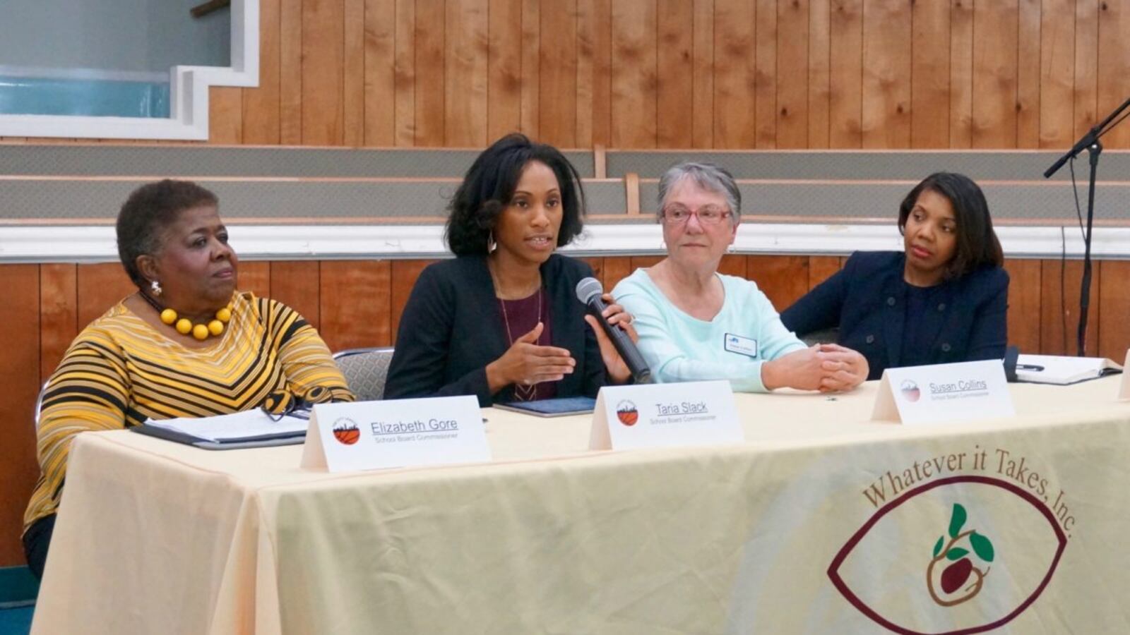 From left to right: Elizabeth Gore, Taria Slack, Susan Collins, and Aleesia Johnson.