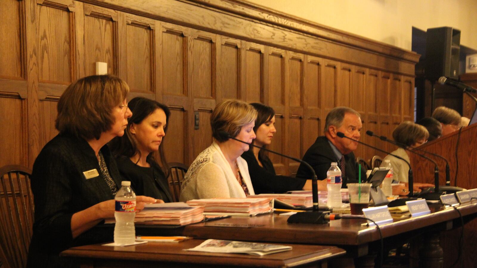 Members and leaders of the Tennessee Board of Education meet Friday on the campus of Rhodes College in Memphis.