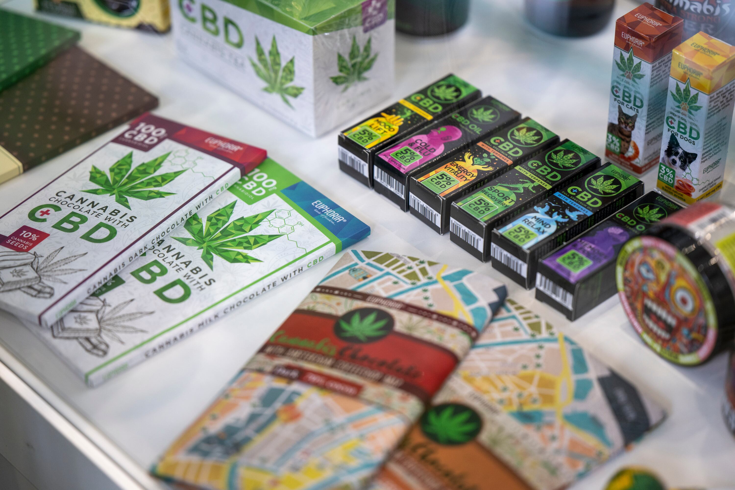 Various cannabis-based edible products.